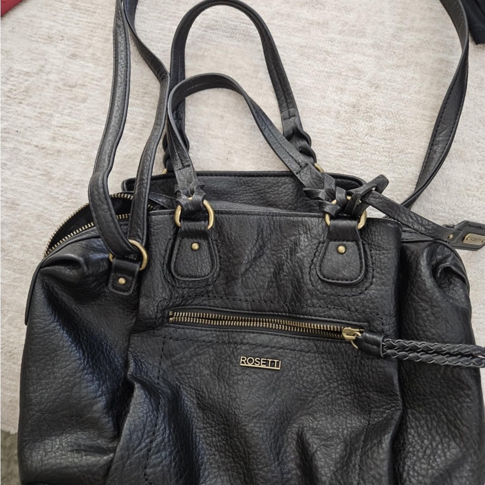 Rosetti Black Textured Shoulder Bag